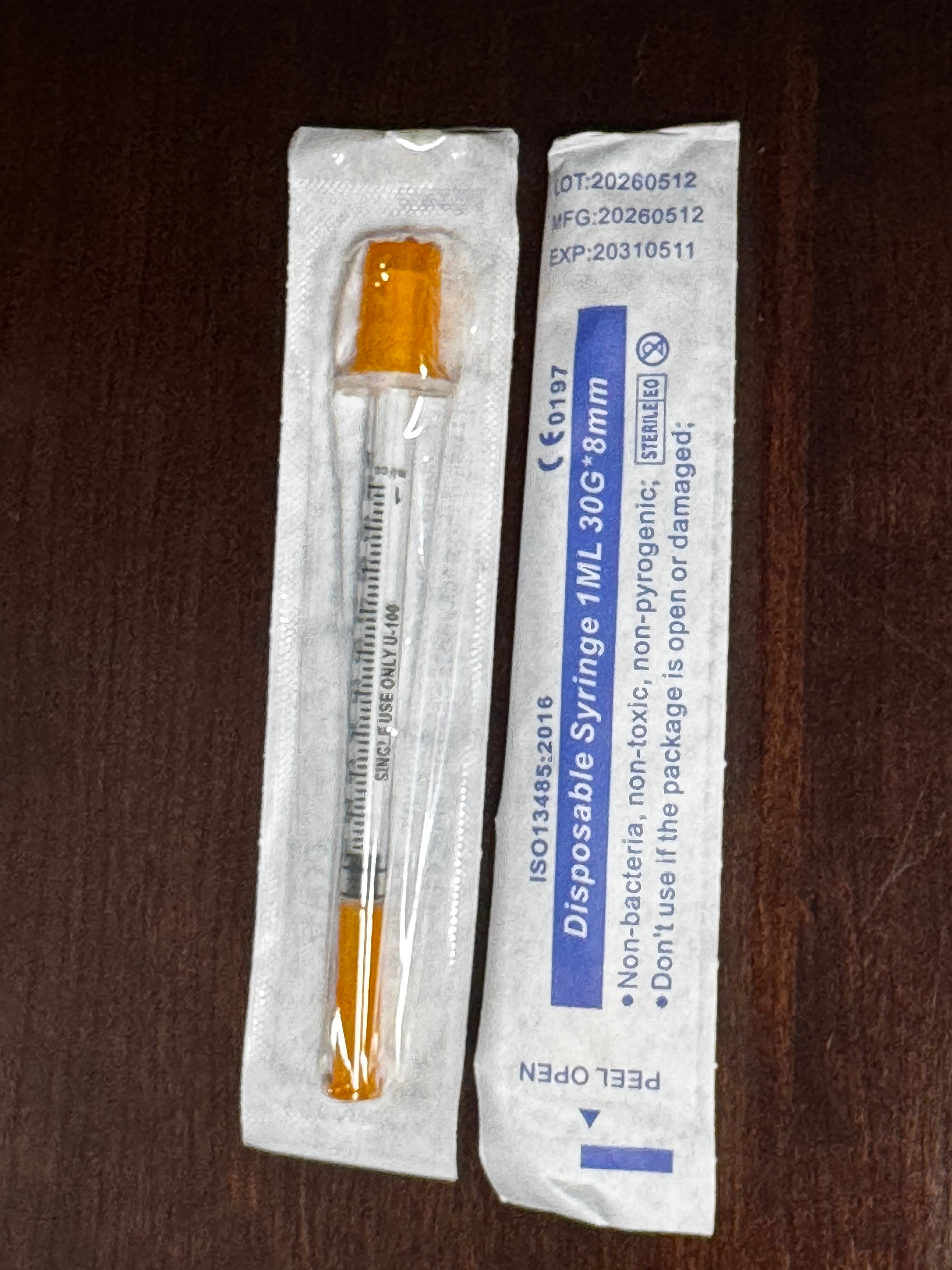 Disposable Syringe 1ML 30G*8mm